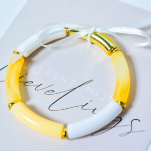 Armbandje Wit Geel Goud