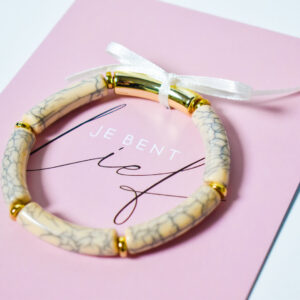 Armbandje Beige Goud Slangenprint