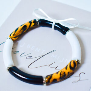 Armbandje Zwart Wit Luipaard