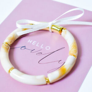 Armbandje Beige Goud Marmerprint
