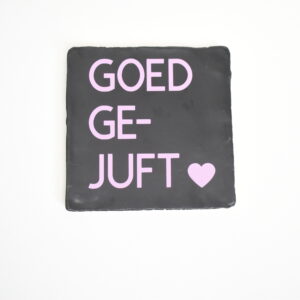 Tegeltje - Goed GE-JUFT - Zwart/Lila