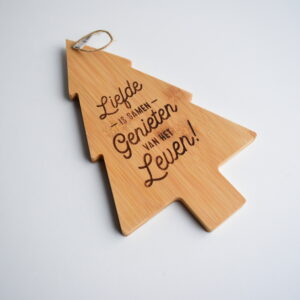 Kerstboom Borrelplankje Liefde is samen genieten van het leven